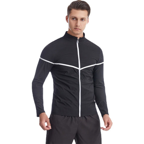 Men's Long Sleeve Zipper Undershirt Thermal Compression Shapewear