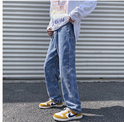 Men's Loose-Fit Wide Leg Streetwear Denim Pants