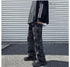 Men's Loose-Fitting Wide Leg Streetwear Black Denim Pants
