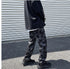 Men's Loose-Fitting Wide Leg Streetwear Black Denim Pants