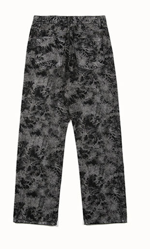 Men's Loose-Fitting Wide Leg Streetwear Black Denim Pants