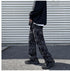 Men's Loose-Fitting Wide Leg Streetwear Black Denim Pants