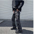 Men's Loose-Fitting Wide Leg Streetwear Black Denim Pants