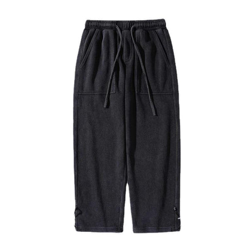 Men's Loose Casual Straight Wide Leg Drawstring Joggers