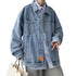 Men's Loose Classic Blue Plus Size Jean Jackets Coat