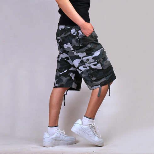 Men's Loose Fit Camo Military Cargo Shorts