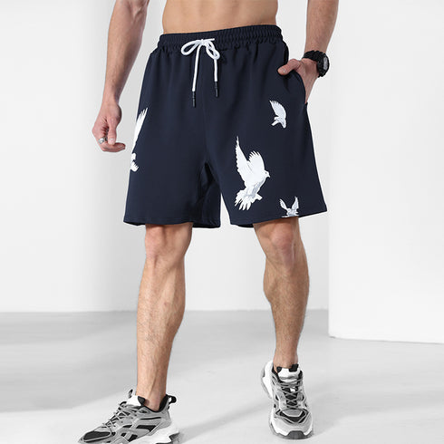 Men's Loose Fit Printed Athletic Basketball Shorts
