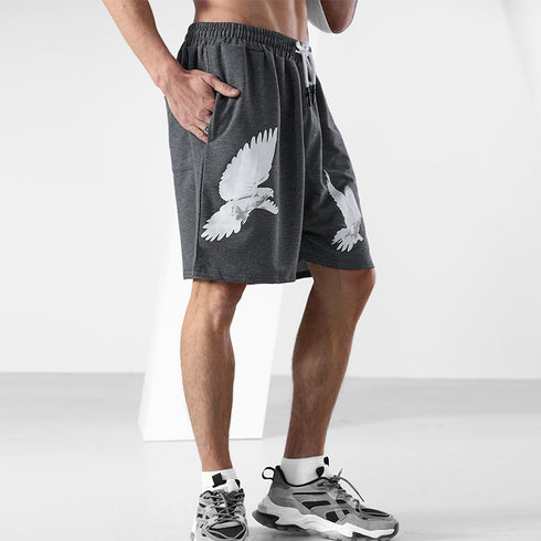 Men's Loose Fit Printed Athletic Basketball Shorts