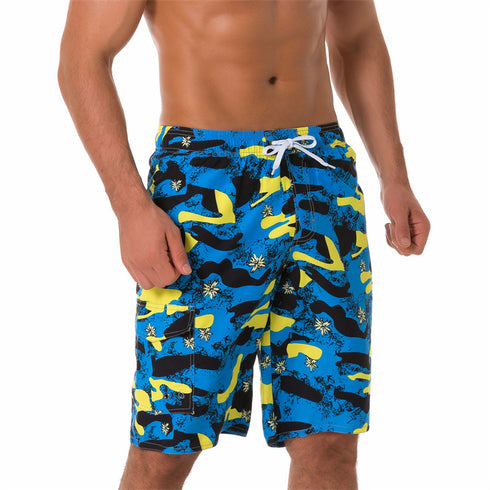 Men's Loose Fit Quick Dry Printed Swim Trunks