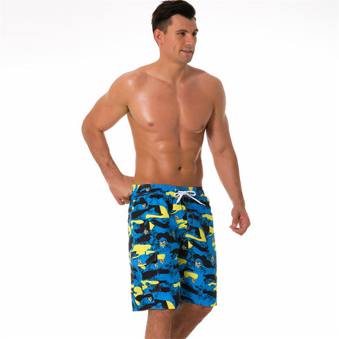 Men's Loose Fit Quick Dry Printed Swim Trunks