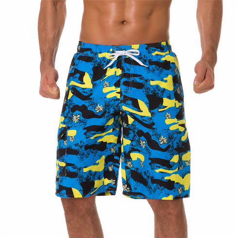 Men's Loose Fit Quick Dry Printed Swim Trunks