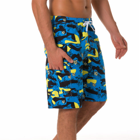 Men's Loose Fit Quick Dry Printed Swim Trunks
