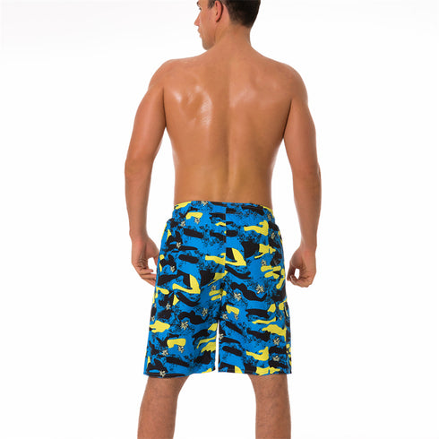Men's Loose Fit Quick Dry Printed Swim Trunks