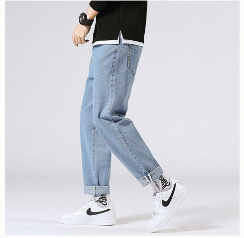 Men's Loose Fit Straight Wide Leg Denim Urban Jeans