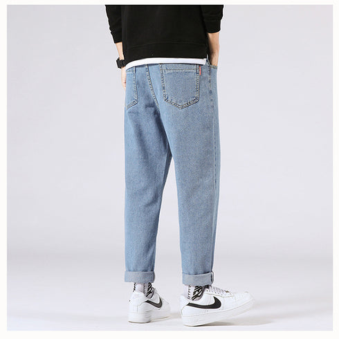 Men's Loose Fit Streetwear Straight Wide Leg Denim Jeans
