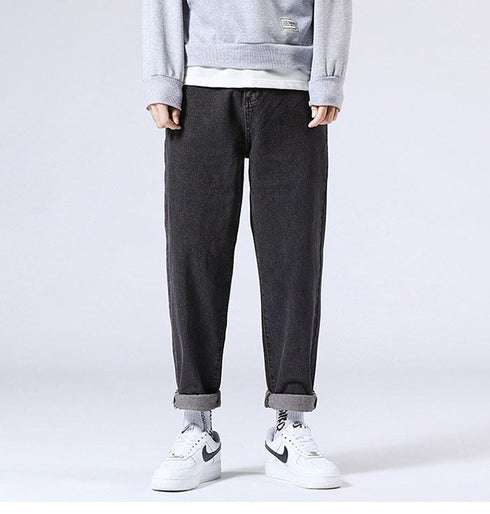 Men's Loose Fit Straight Wide Leg Denim Urban Jeans