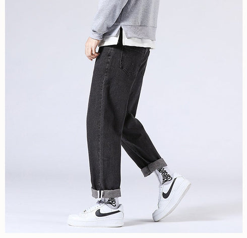 Men's Loose Fit Straight Wide Leg Denim Urban Jeans