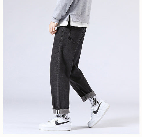Men's Loose Fit Streetwear Straight Wide Leg Denim Jeans