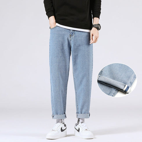 Men's Loose Fit Straight Wide Leg Denim Urban Jeans