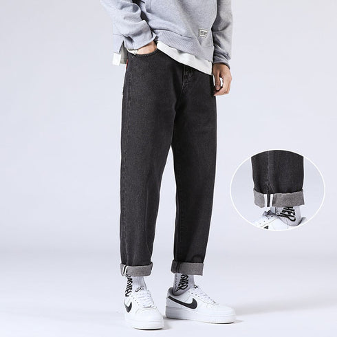 Men's Loose Fit Straight Wide Leg Denim Urban Jeans