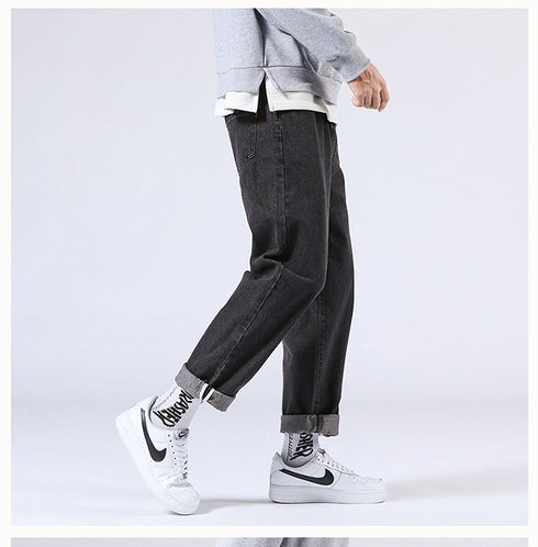 Men's Loose Fit Streetwear Straight Wide Leg Denim Jeans