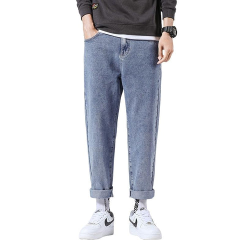 Men's Loose Fit Streetwear Straight Wide Leg Denim Jeans