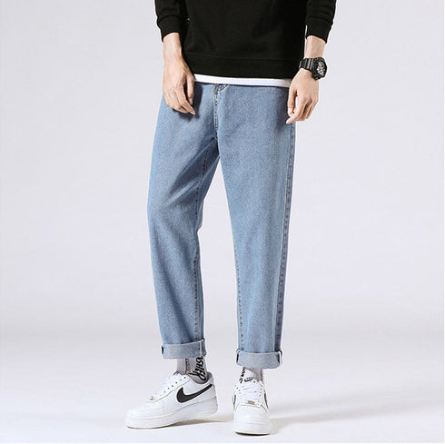 Men's Loose Fit Straight Wide Leg Denim Urban Jeans
