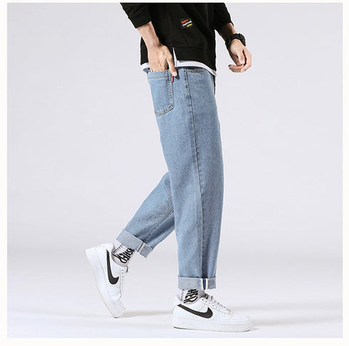 Men's Loose Fit Straight Wide Leg Denim Urban Jeans