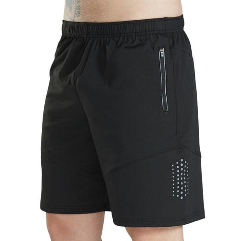 Men's Loose Running Fitness Shorts with Zip Pockets
