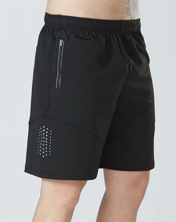 Men's Loose Running Fitness Shorts with Zip Pockets