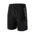 Men's Loose Running Fitness Shorts with Zip Pockets