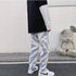 Men's Loose Wide Leg Fashion Straight Fit Drawstring Denim Jeans