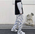 Men's Loose Wide Leg Fashion Straight Fit Drawstring Denim Jeans