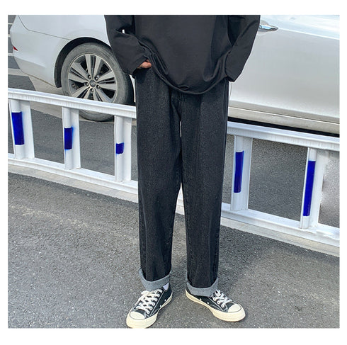 Men's Loose Wide Leg Straight Denim Jeans Pants
