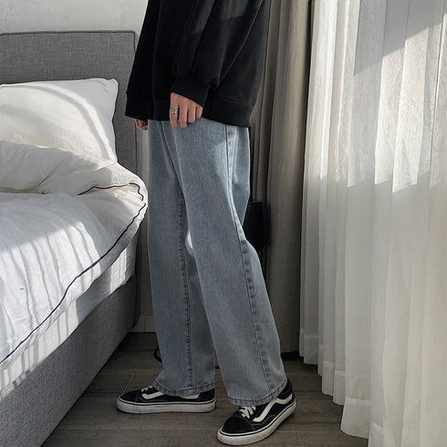 Men's Loose Wide Leg Straight Denim Jeans Pants