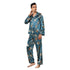 Men's Loungewear Button Blue Tops Pant Pajama Sets