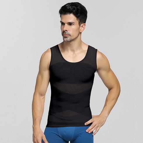 Men's Mesh Body Shaper Abdomen Control Breathable Tank