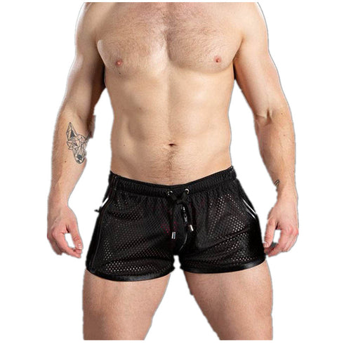 Men's Mesh Booty Sexy Side Split Workout Running Shorts