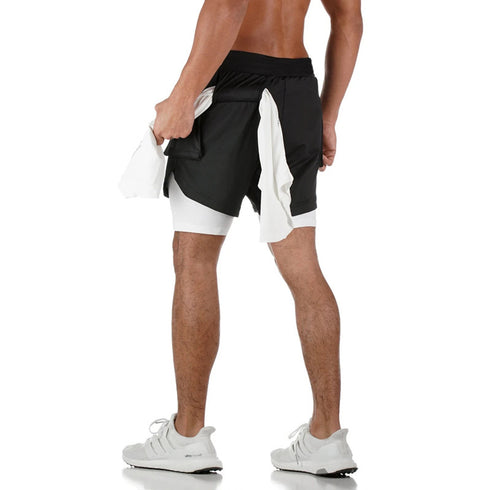 Men's Mesh Gym Workout Training Jogger Shorts with Liner