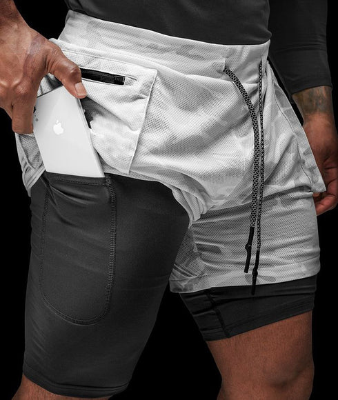Men's Mesh Gym Workout Training Jogger Shorts with Liner