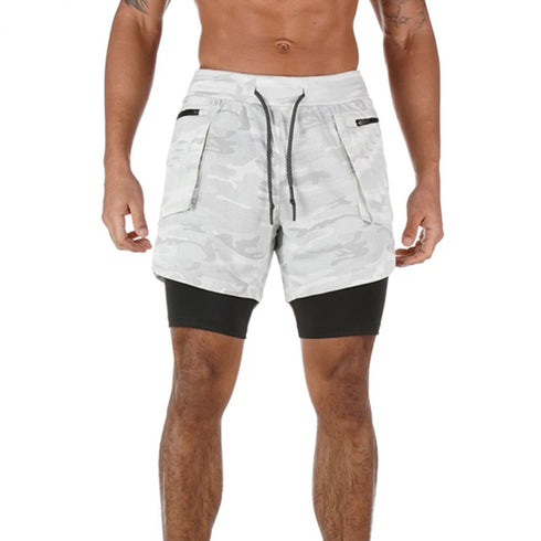 Men's Mesh Gym Workout Training Jogger Shorts with Liner