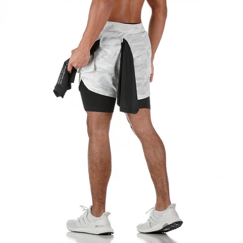 Men's Mesh Gym Workout Training Jogger Shorts with Liner