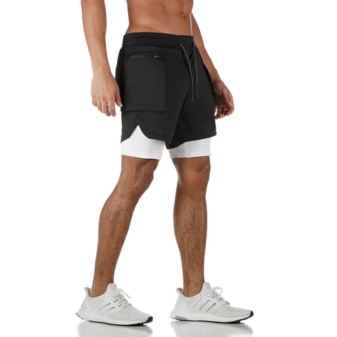 Men's Mesh Gym Workout Training Jogger Shorts with Liner