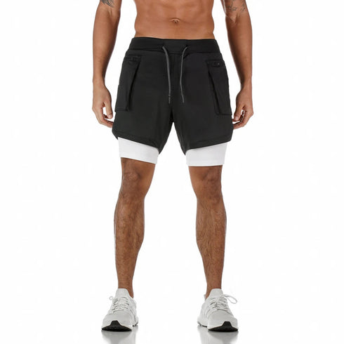 Men's Mesh Gym Workout Training Jogger Shorts with Liner