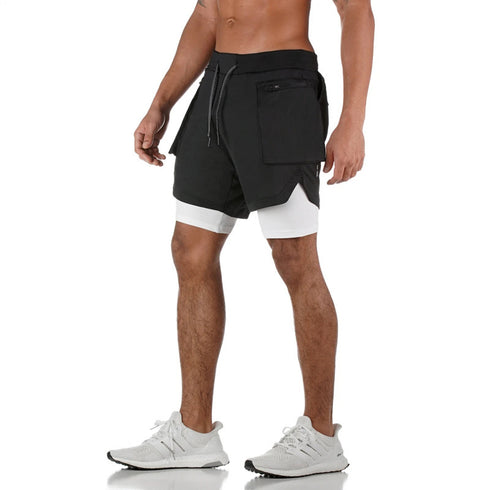 Men's Mesh Gym Workout Training Jogger Shorts with Liner