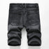 Men's Mid Rise Regular Denim Retro Ripped Stretchy Jeans Shorts