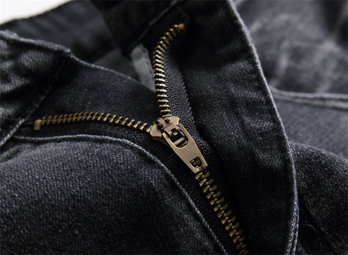 Men's Mid Rise Regular Denim Retro Ripped Stretchy Jeans Shorts