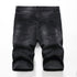Men's Mid Rise Regular Denim Retro Ripped Stretchy Jeans Shorts
