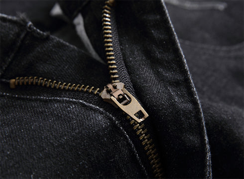 Men's Mid Rise Regular Denim Retro Ripped Stretchy Jeans Shorts