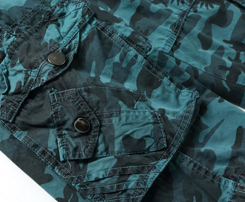 Men's Outdoor Casual Expandable Waist Athletic Cargo Shorts